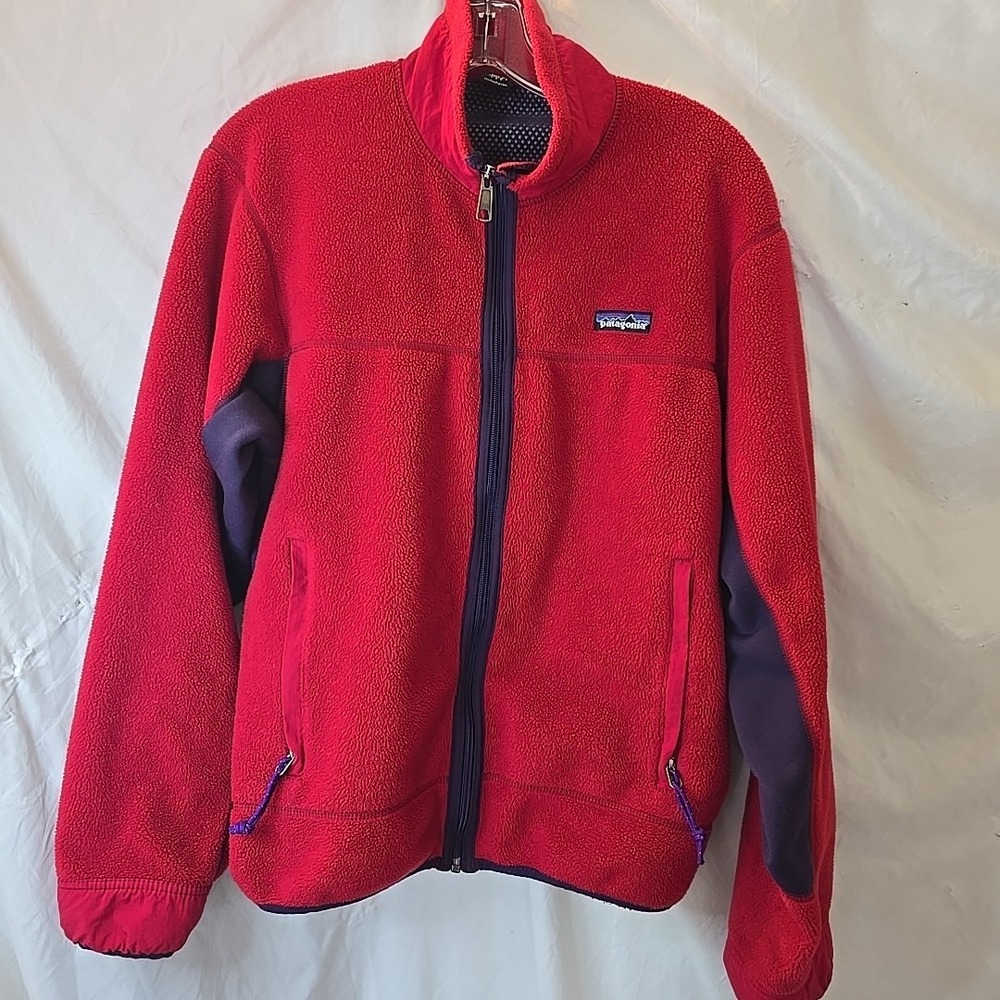 Vtg Patagonia Deep Pill Jacket Women's S Fleece 90s Made In USA Mesh‎ Lined Red